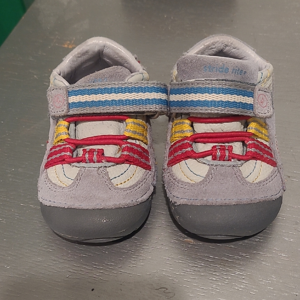 Stride Rite Gray and Red Baby Boy Shoes